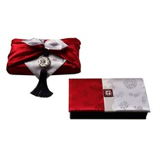 八福商會禮金盒現金禮金盒 紅色+包袱巾, 混色, 1套