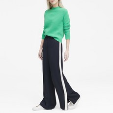 바나나리퍼블릭 여성용 쁘띠 하이 라이즈 사이드 스트라이프 와이드 팬츠