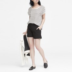 바나나리퍼블릭 여성용 스트라이프 피코 트림 탑