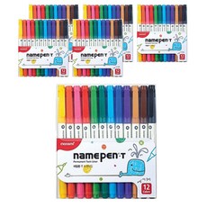MONAMI 慕那美 Name Pen T Twin Type 12色套組, 混色, 6套