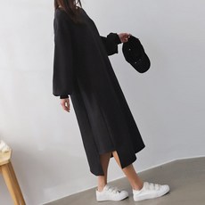 BORIMOM 圓領長袖孕婦連身裙