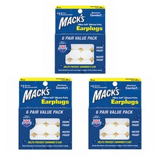 Macks 필로우소프트 수면 귀마개 흰색, 3개, 6쌍