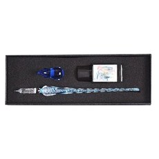 迷你翡翠水晶玻璃沾水筆禮品套組, F