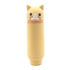 WINGHOUSE 貓咪造型多功能矽膠筆袋 WH0461, 淺褐色的, 1個