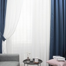 Casael Noble 雙色遮光窗簾, 雷射白 + 海軍藍