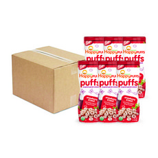 해피퍼프스 유기농 곡물스낵, 딸기 + 비트 혼합맛, 6개