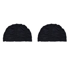 arnaldo bassini 游泳皺褶彈性泳帽, 黑色