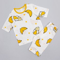 Maykids 孩童圓點香蕉短袖T恤7分褲套裝