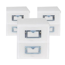 데코 미니 서랍장 3p, 화이트, 2단