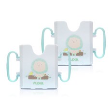 FLEXA 牛奶豆漿盒 幼兒杯架 藍色獅子, 2個