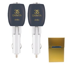 airvita 車用空氣淨化器 深灰色 2入+菸盒 隨機出貨, ACV-12