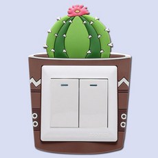 TP 居家裝飾仙人掌開關貼紙, C, 8.6 x 8.6 cm