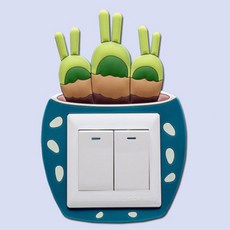 TP 居家裝飾仙人掌開關貼紙, F, 8.6 x 8.6 cm