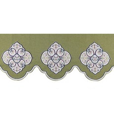 TP 홈인테리어 스폿 자수 레이스 60cm, 그린, 1개