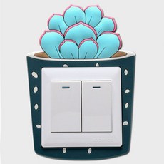 TP 居家裝飾仙人掌開關貼紙, B, 8.6 x 8.6 cm