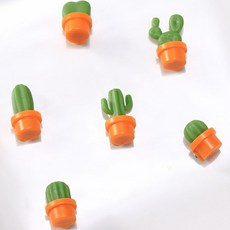 仙人掌造型冰箱磁鐵 6入, 橘色