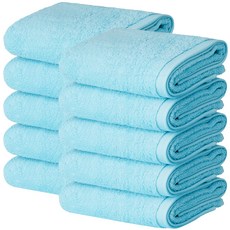 SOFT TOUCH 彩色洗臉毛巾 40 x 80 cm 150g 30支棉紗, 藍色, 10個