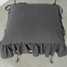 法式褶邊方形靠墊套, 木炭