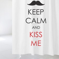 Design Soopul 浴簾 keep kiss me S 1520 x 1880 cm + 不鏽鋼掛環, 1套