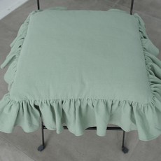 法式褶邊方形靠墊套, 薄荷