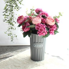 MORIANN 人造繡球牡丹花束, 粉紅色, 2個