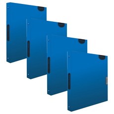 希望文件 New Fresh 3層磁吸3孔文件夾, 藍色, 4入