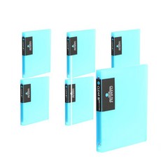 希望文件 透明環扣 20p 紙質 O型環文件夾 3孔, 天藍色, 6個