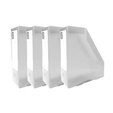 希望文件 PP 簡約文件盒, 白色, 4入