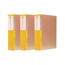 希望檔案 透明文件夾 100p, 黃色, 3入