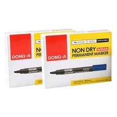 DONG-A 可再填充快乾魔術油性筆 12入, 藍色, 2件