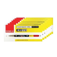 DONG-A 雙頭麥克簽字筆 12入, 黑色 + 紅色, 7件