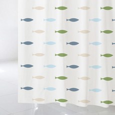 北歐風格浴簾 SC23 1520*1880mm S號+不鏽鋼掛鉤 12入, 1套, 混色系