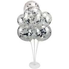 와우파티코리아 풍선꽂이세트, 컨페티 라운드 실버, 1세트