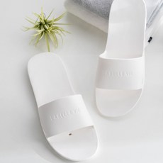 DECOVIEW 酒店風格浴室拖鞋, 白色, 1組