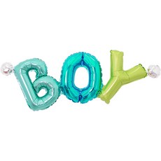 PartyPang 字母鋁箔氣球 BOY, 混合顏色, 4套