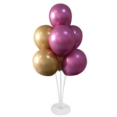 Wow Party Korea 氣球架組合, 鍍鉻金色 淡紫色, 1套