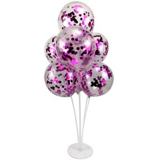 와우파티코리아 풍선꽂이세트, 컨페티 라운드 핑크, 1세트