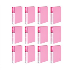 희망화일 PP 미니 O링 바인더 2cm A4 3공, 분홍, 12개