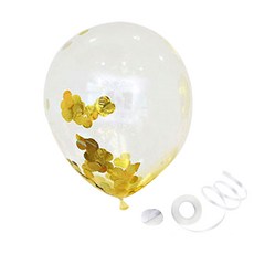 派對邦康etti氣球 金色 30cm 50入+捲曲緞帶 50m+雙面膠 50入, 混色, 1套