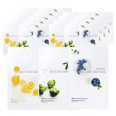 eunyul 日常護理亮彩面膜組(維他命 10片 + 花椰菜 10片 + 藍莓 10片), 1組, 1組