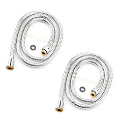 Mirinae 黃銅不鏽鋼蓮蓬頭軟管 1.5m, 2入, 銀色