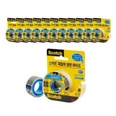 3M Scotch 雙面膠帶分配器 19mm*5.08m, 混色, 12入