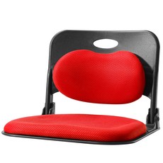 체어포커스 폴더백 하트요추 접이식 좌식의자, 레드
