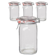 Bormioli Rocco Fido 透明蓋玻璃儲存罐, 1.5L, 4個