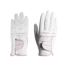 George Spirits 女款優質可水洗合成皮高爾夫手套 雙手用, 白色, 1組