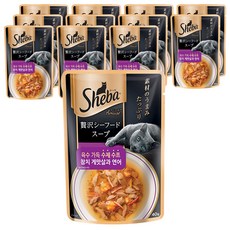 쉬바 1세 이상 고양이 수제 수프 간식, 혼합맛(게맛살/연어), 40g, 12개