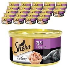 쉬바 1세 이상 고양이 간식 캔, 혼합맛(참치/젤리소스), 85g, 24개