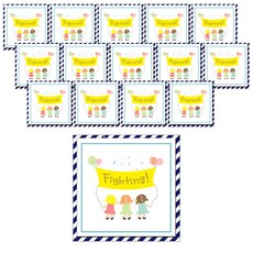 2Youngdesign 可愛少女留言卡, 加油, 15入