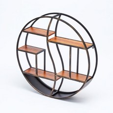 일격공예 원형 빈티지 선반 장식장 소, 혼합 색상