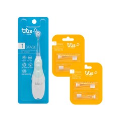 aguard 孩童第1階段電動牙刷 薄荷綠+替換刷毛 透明 2入, 單品